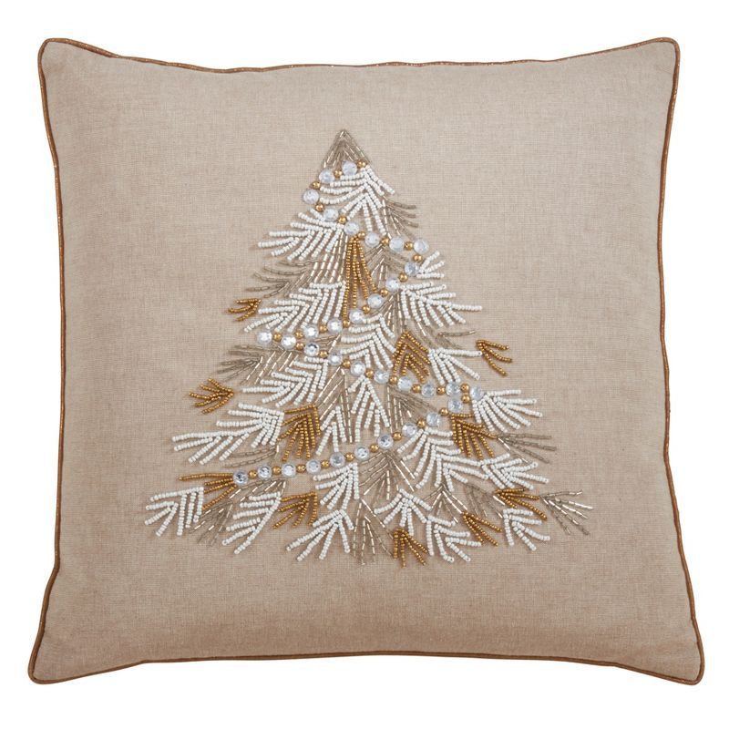 Saro Lifestyle Down Filled Beaded Christmas Tree Throw Pillow | Target