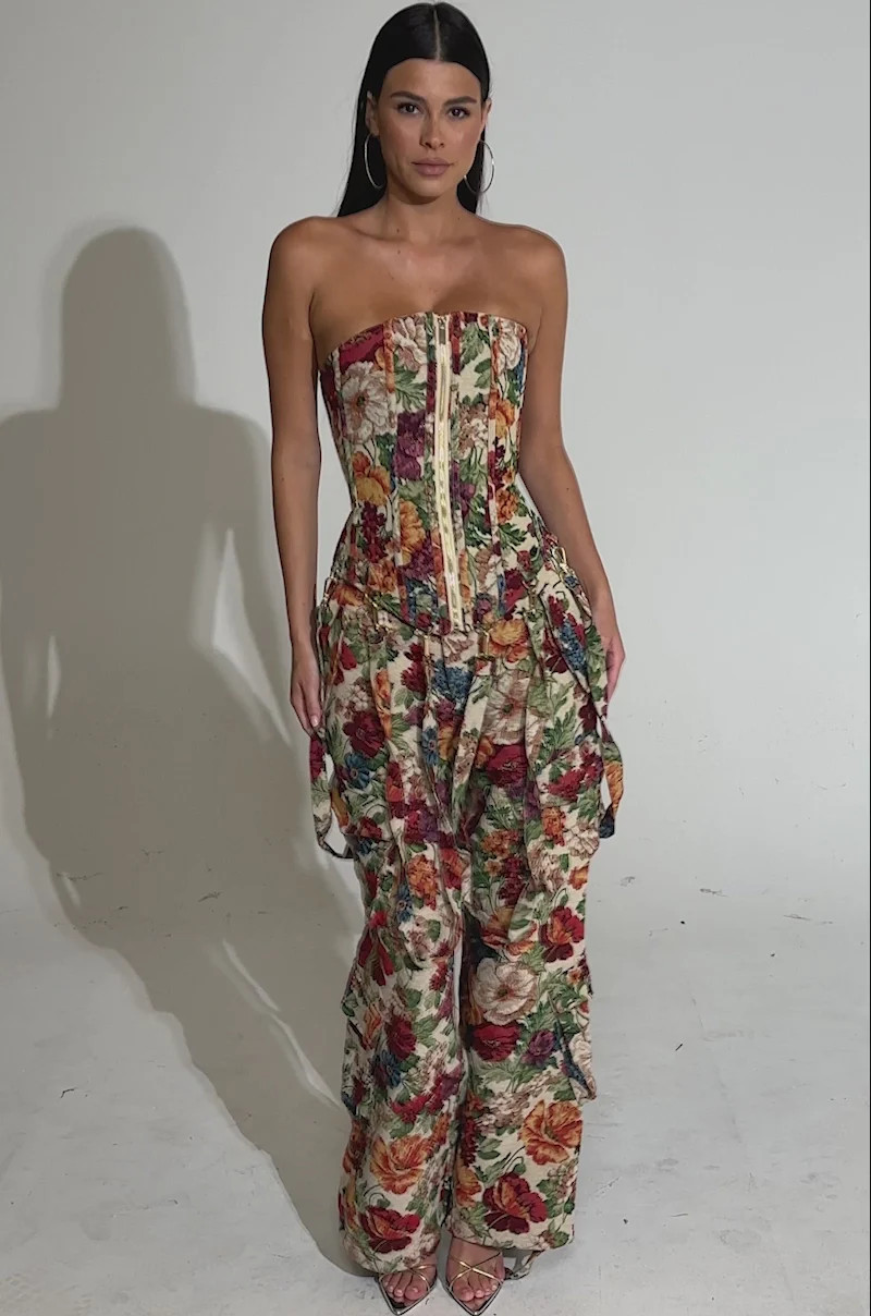 FLORAL FOR DAYS BROCADE TROUSER | AKIRA