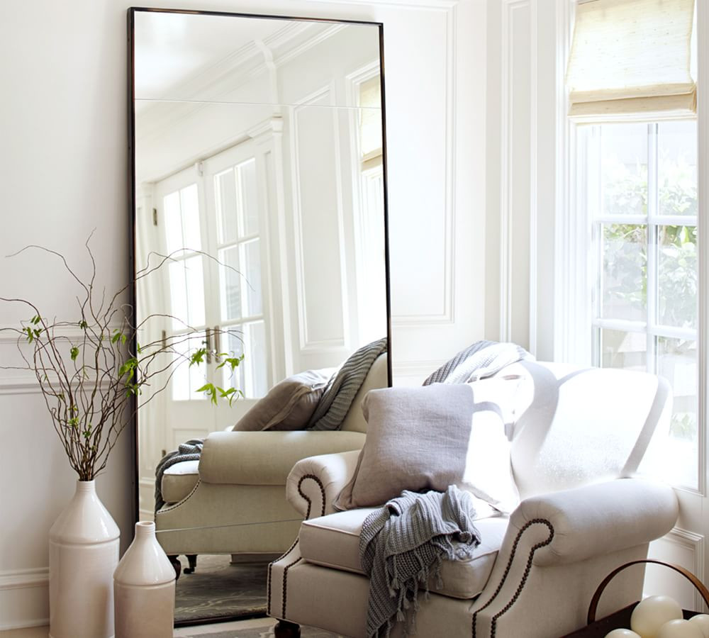 Berke Oversized Iron Frame Floor Mirror | Pottery Barn (US)