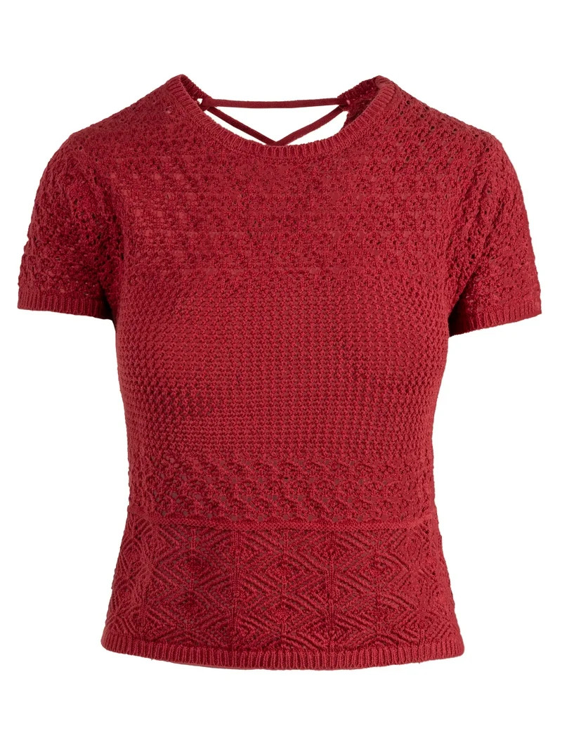 Jessica Simpson Women's Alicia Crochet Tee, Sizes XS-XL - Walmart.com | Walmart (US)