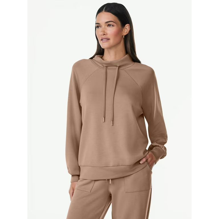 Scoop Women's Scuba Knit Funnel Neck Sweatshirt | Walmart (US)