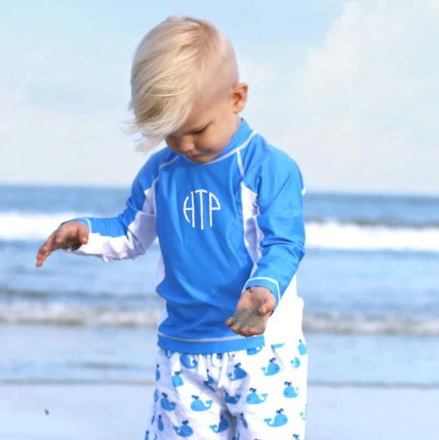 Blue Long Sleeve Rash Guard | Classic Whimsy