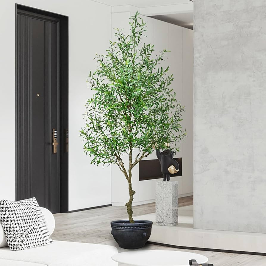 Faux Olive Tree Artificial Indoor 8 FT - Borojinmed Fake Olive Tree with Lifelike Branch & Realis... | Amazon (US)