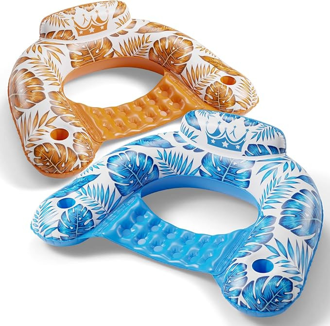 Jasonwell Inflatable Pool Float Chair - 2 Pack Floating Pool Chair Lounge Floats for Swimming Poo... | Amazon (US)