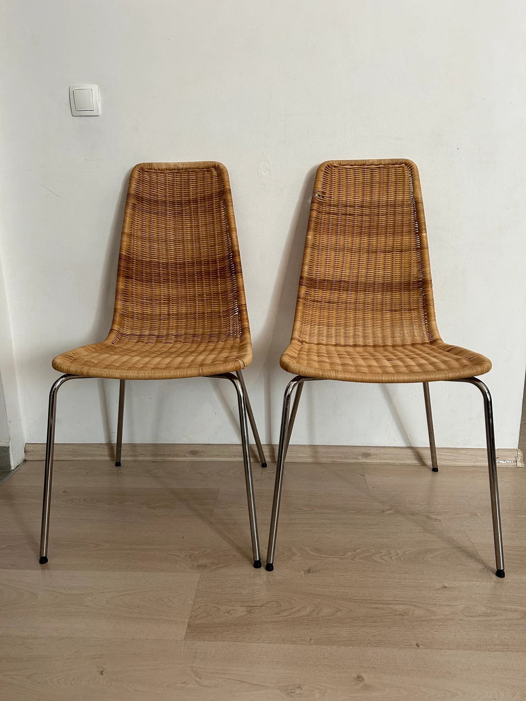 1 of 2 Vintage Dining Chair/ Wood Cane Rafia dinning chair / Boho Style /  Dinning Chairs / Vinta... | Etsy (US)