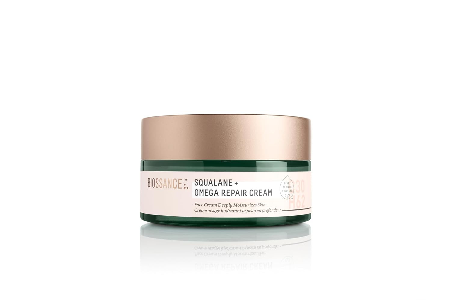 BIOSSANCE Squalane + Omega Repair Cream - Ultra-Moisturizing Face Cream - Skin Care with Hyaluronic Acid, Ceramides, Squalane - Ideal for Dry & Sensitive Skin, Intense Hydration Moisturizer | Amazon (US)