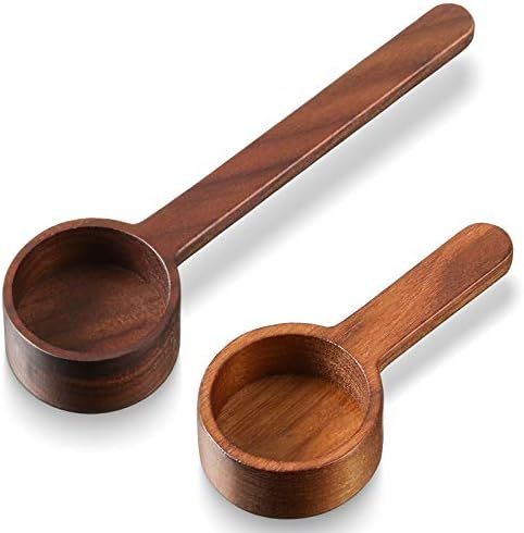 2 Pieces Wooden Measuring Coffee Scoop Set Ground Coffee Coffee Spoon in Walnut Wood Wooden Measurin | Amazon (US)