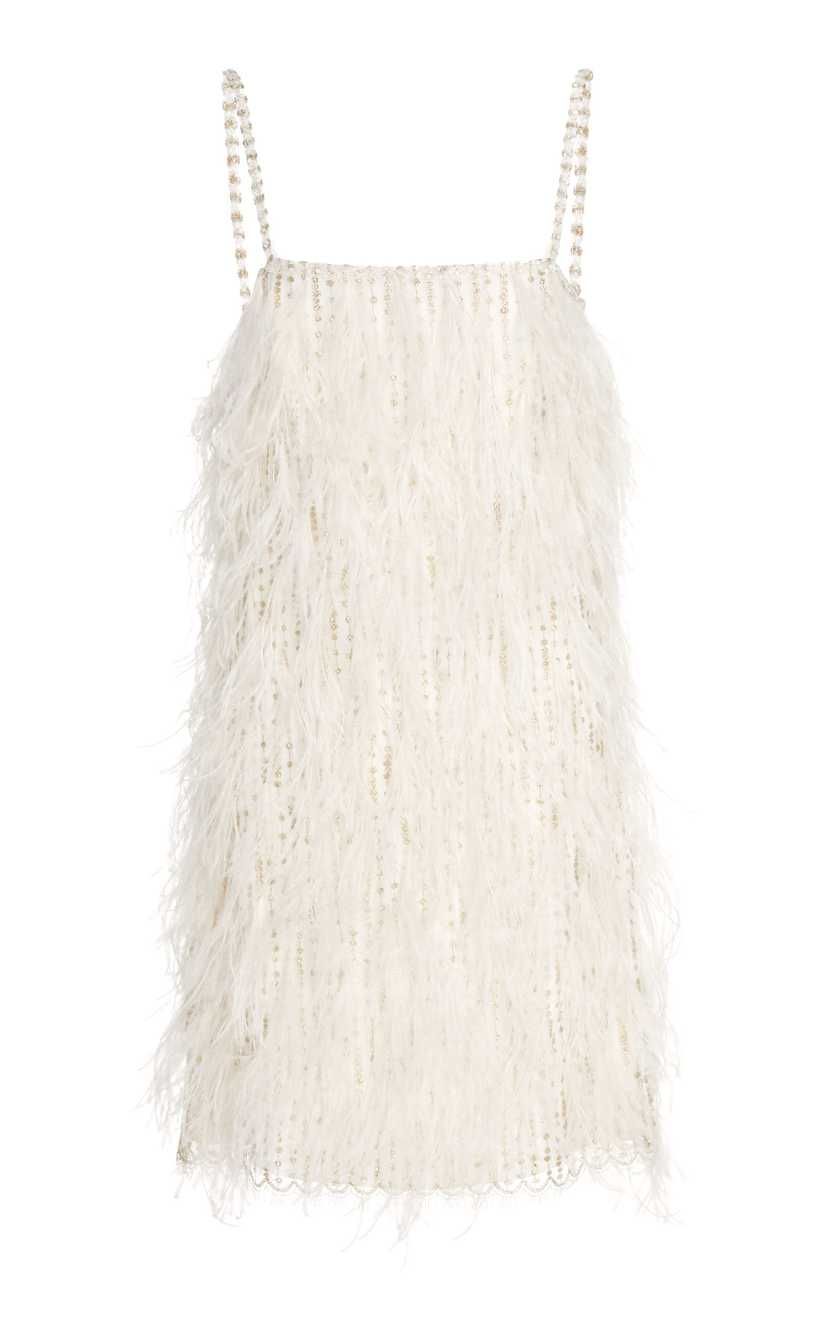 Ostrich Feather-Trim Shift Dress | Moda Operandi Global