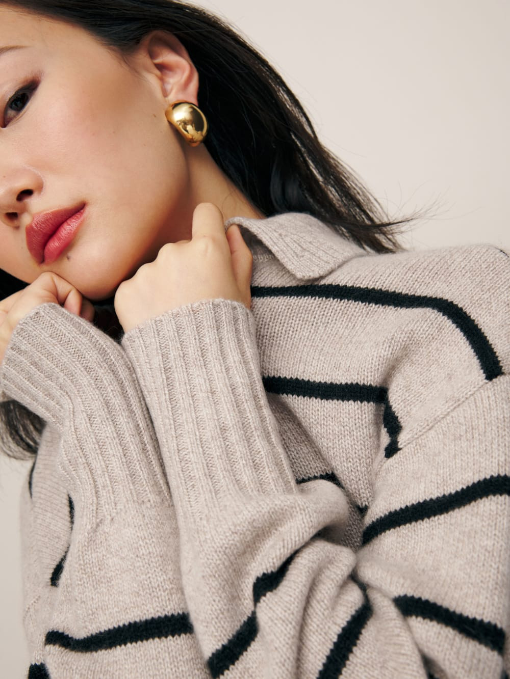 Beckie Cashmere Collared Sweater | Reformation (Global)