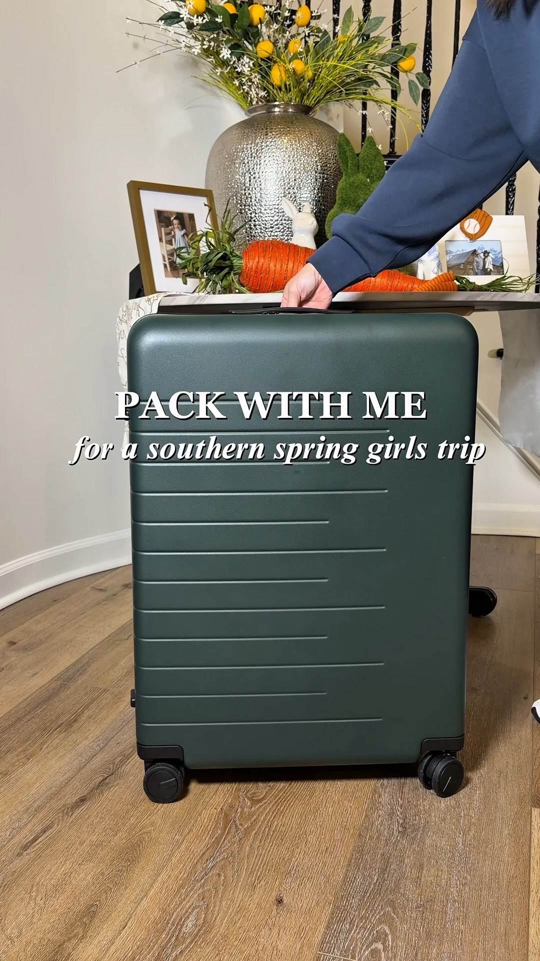 Pack with me in my new @Quince suitcase for a spring girls trip! Pastel colors, layers and floral prints! And this suitcase holds so much! I was very impressed! 