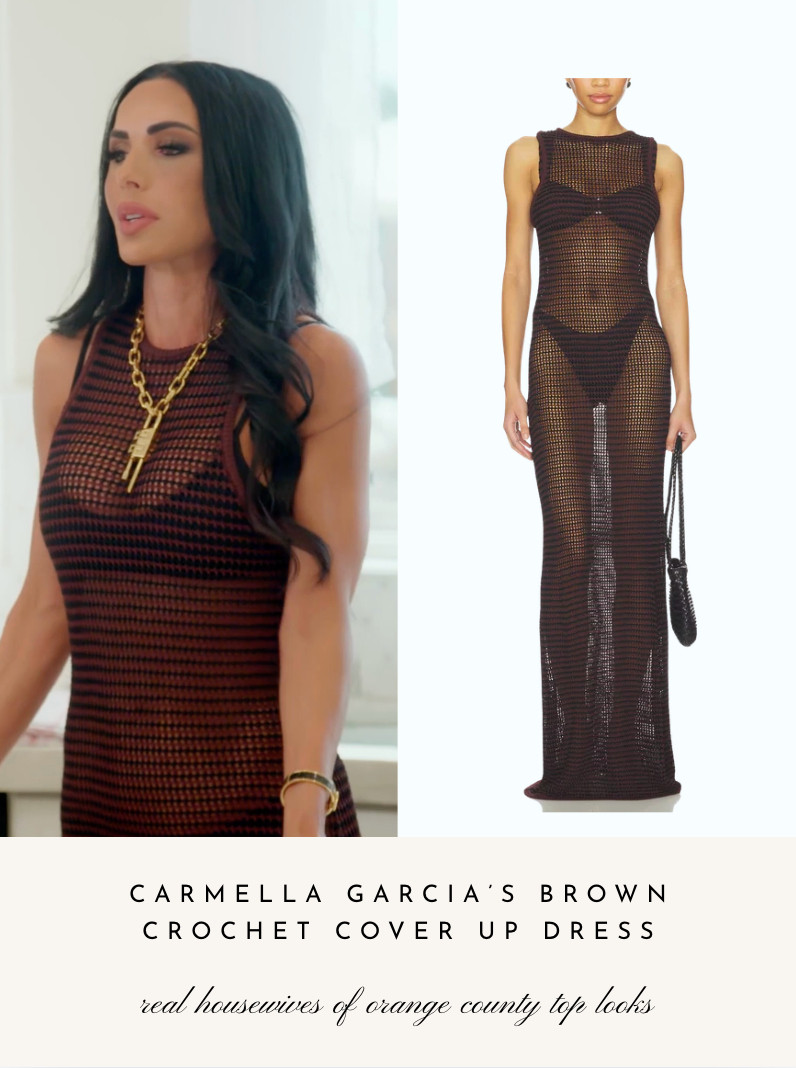 Carmella Garcia's Brown Crochet Cover Up Dress 

 