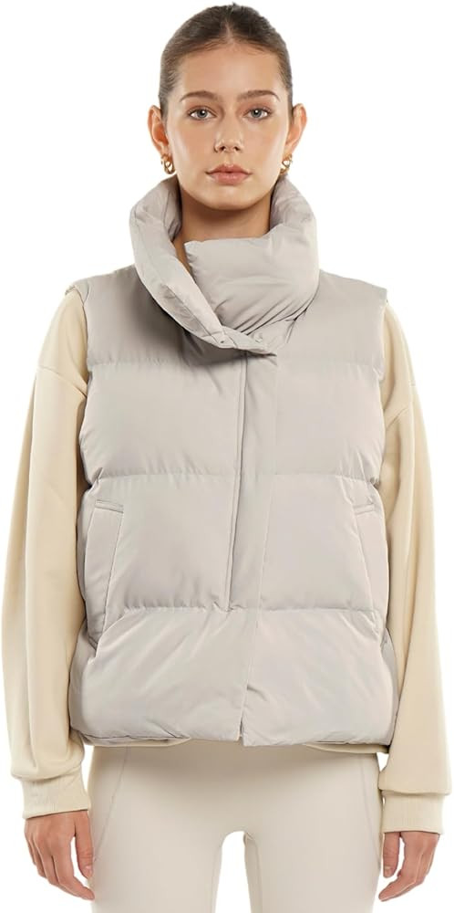 Women Puffer Vest, Oversized Sleeveless Cropped Winter Vests Outerwear, Versatile Padded Warm Puf... | Amazon (US)