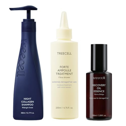 TREECELL Intensive Scalp & Hair Care Set – Collagen Night Shampoo, Forte Ampoule Treatment & Recovery Oil Essence | Amazon (US)