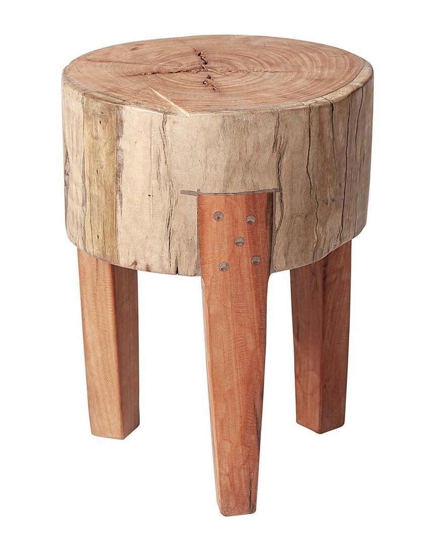 Mercana Furniture & Decor Asco 18In Rustic Solid Reclaimed Wood Stool | Gilt