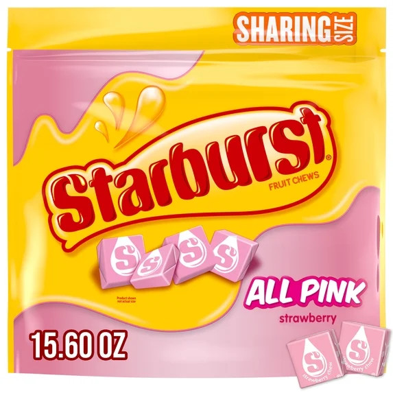 Starburst All Pink Fruit Chews Summer Candy, Sharing Size - 15.6 oz Bag | Walmart (US)
