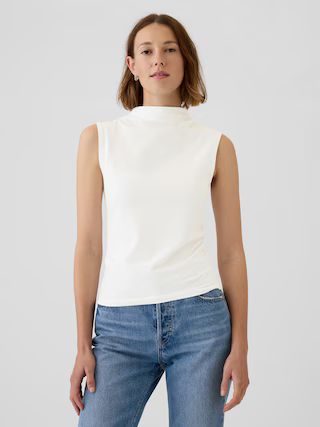 Modern Funnel-Neck Ruched Tank Top | Gap (US)