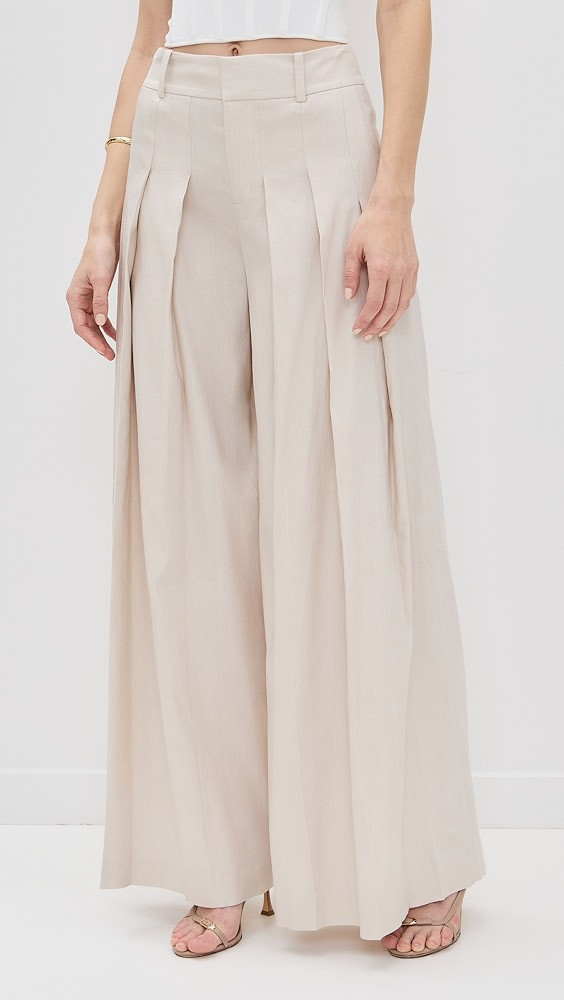alice + olivia Simon Wide Leg Pleated Trousers | Shopbop | Shopbop