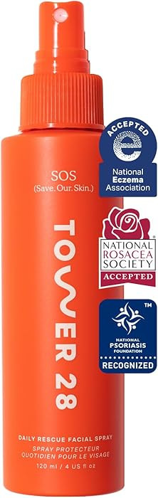 Tower 28 SOS Daily Rescue Facial Spray for Sensitive Skin, Hypochlorous Acid Spray Helps Reduce R... | Amazon (US)