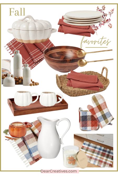 Decorate your home for fall and autumn 🍂 These finds are perfect fall. Find these picks for the kitchen, dining room, living room… wooden bowls, pumpkin serving bowls with lids, gold salad servers, pumpkin mugs, fall candles, table runners, cloth napkins, baskets, pot holders, vases, throws, and... I love adding table runners to the top of my piano with candles and vases with fall florals…Grab them before they sell out! #entertaining #fall #kitchen #dining #homedecor #autumn 

#LTKSeasonal #LTKhome
