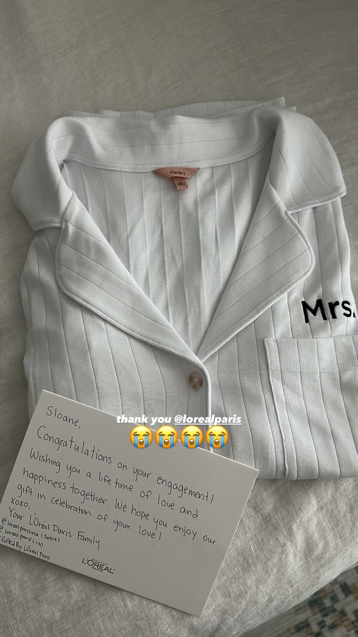 😭😭😭😭 thank you @lorealparis The softness you love, reimagined in a modern texture with a relaxed boyfriend fit. Made from TENCEL™ Modal fibers and a touch of spandex, this wide ribbed fabric is OEKO-TEX® Standard 100 certified, which means it’s dyed with safe, non-toxic dyes. Designed for your best sleep yet, this set features a button-down top with a notch collar and high-rise straight leg pant with an elastic waistband and tortoise-colored buttons. Layer on the softness with a robe or pair lightweight Pima intimates underneath.

#LTKStyleTip #LTKWedding #LTKSeasonal