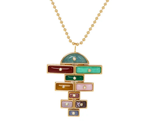 Brent Neale Medium Carved Stone Hopscotch Pendant Necklace | TWIST