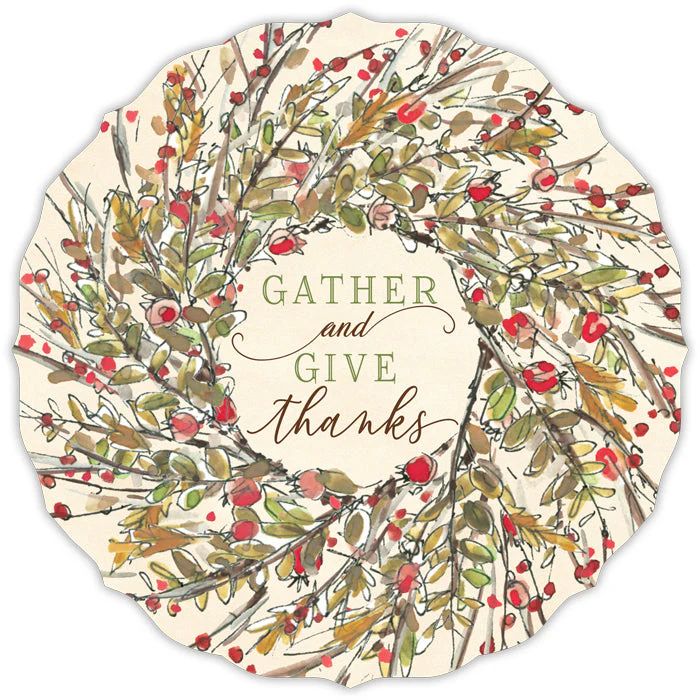 Fall Berry Wreath Posh Die-Cut Placemats | Rosanne Beck Collections