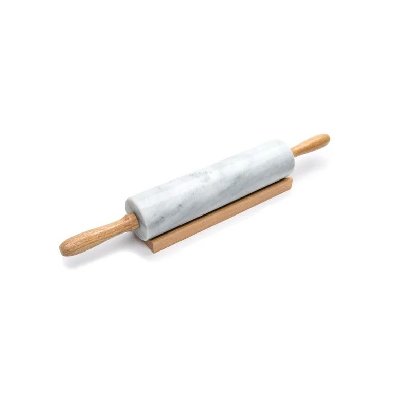 Fox Run White Marble Rolling Pin with Wooden Cradle, 10-Inch Barrel | Walmart (US)