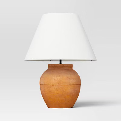 21.25"x17" Large Ceramic Table Lamp Terracotta - Threshold™ | Target