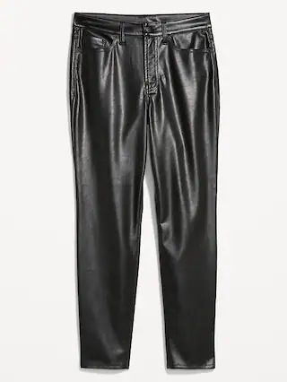 High-Waisted OG Straight Faux-Leather Ankle Pants for Women | Old Navy (US)