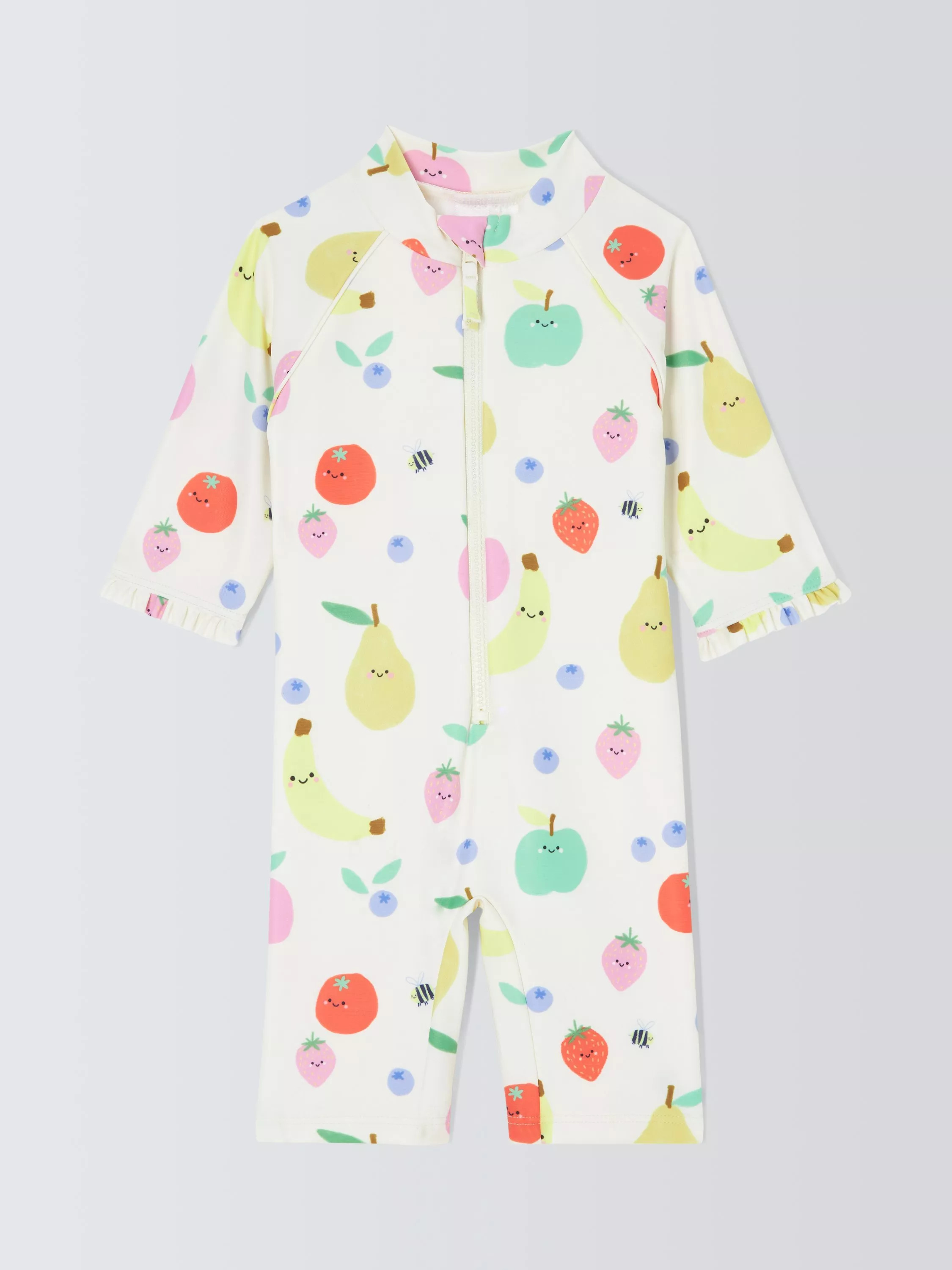John Lewis Baby Fruity Sunpro Swimsuit, White/Multi | John Lewis (UK)