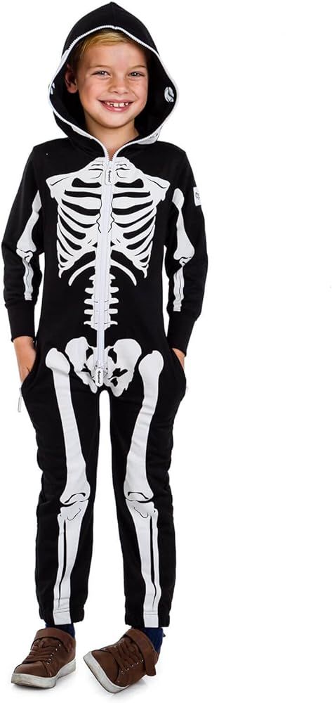 Tipsy Elves Halloween Costume Skeleton -  Unisex Skeleton Jumpsuit Kids and Youth | Amazon (US)