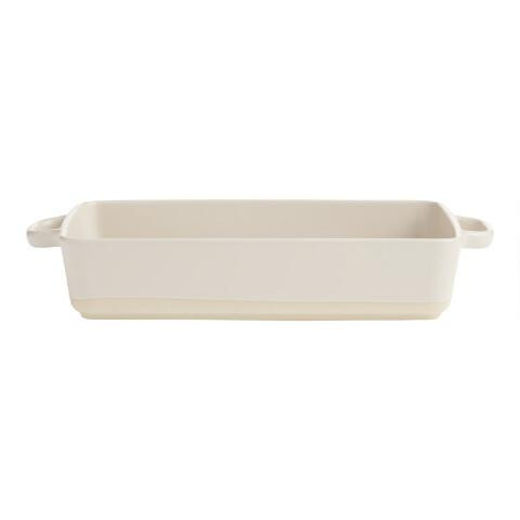 Rectangular Greige Ceramic Baker | World Market