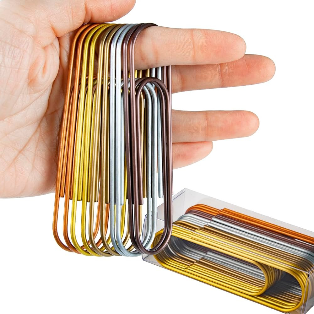4" Inch Big Paper Clips, 20 Pcs Extra Large Paper Clips -Timenu Multicolored Mega Jumbo Giant Col... | Amazon (US)