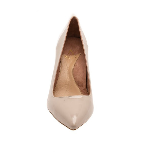 Tender Taupe Patent Leather Kitten Heel | ALLY Shoes