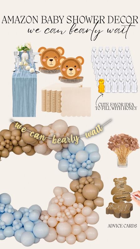 Baby shower ideas for boy, baby boy baby shower, we can bearly wait baby shower, Amazon baby shower decor, baby shower balloons 

#LTKParties #LTKFindsUnder50 #LTKBaby