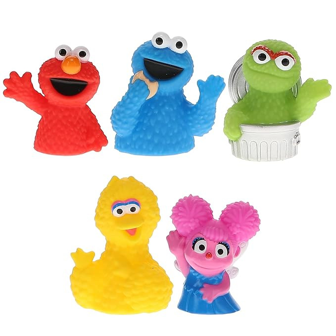 Sesame Street 5 Piece Finger Puppet Set - Party Favors, Educational, Bath Toys, Floating Pool Toy... | Amazon (US)