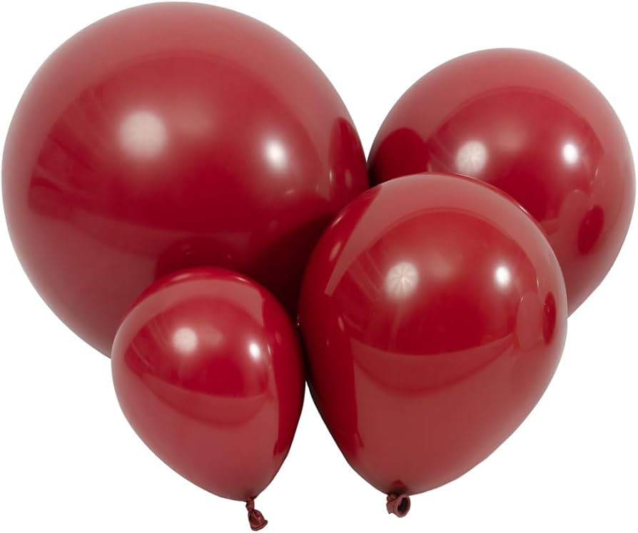 Ruby Red Balloons 100 pcs Dark Red Latex Balloon Different Sizes 18 12 10 5 Inch Premium Helium B... | Amazon (US)