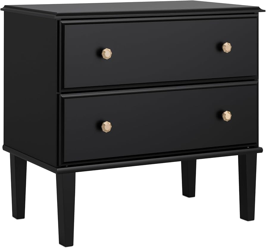 Prepac Lux Nightstand Bedside Table, Black Nightstand for Bedroom, End Table with 2 Drawers 16" D... | Amazon (US)