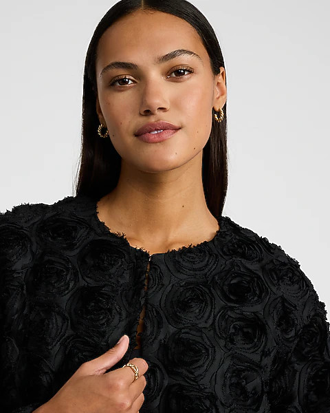 Rosette Collarless Jacket | Express