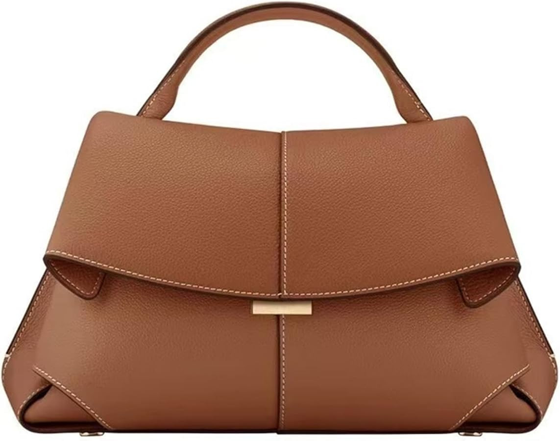 Women's Genuine Leather Handbag, Top Handle Satchel, Shoulder Crossbody Bag with Adjustable Strap | Amazon (US)