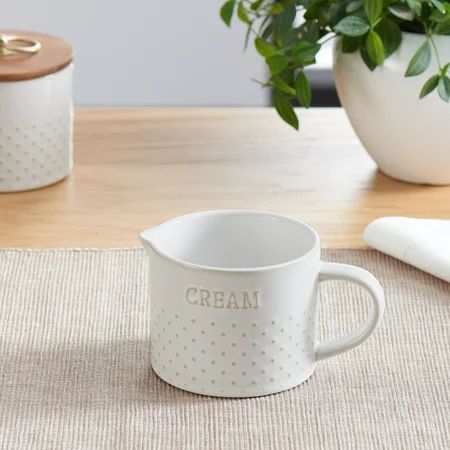 Better Homes & Gardens 13.5 Oz. Cream Dotted Modern Farmhouse Pitcher | Walmart (US)