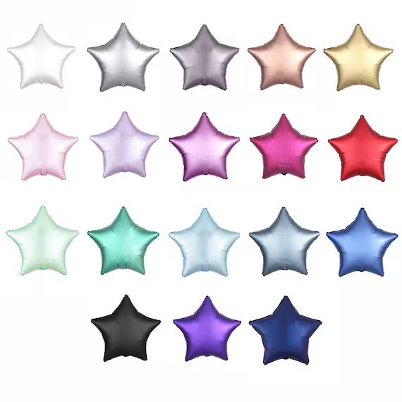 Star Balloon - 19 Inch Satin Mylar Star Balloon - Twinkle Twinkle Little Star Decor, Star Balloon... | Etsy (US)