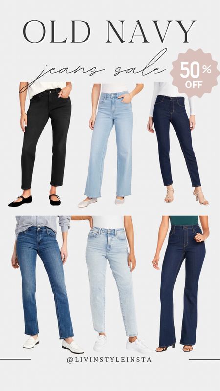 Old Navy jeans are 50% off this weekend!! So many favorite styles including wide leg, flare, straight and bootcut jeans 

#LTKsalealert #LTKfindsunder50 #LTKstyletip