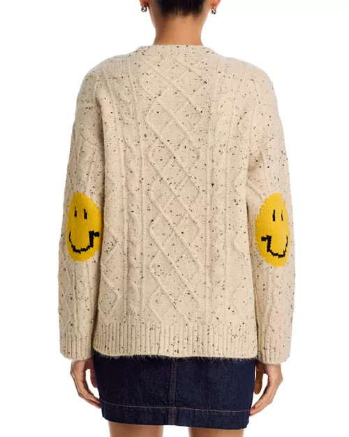 AQUA Fisherman Smiley Sweater - Exclusive | Bloomingdale's Women | Bloomingdale's (AU)
