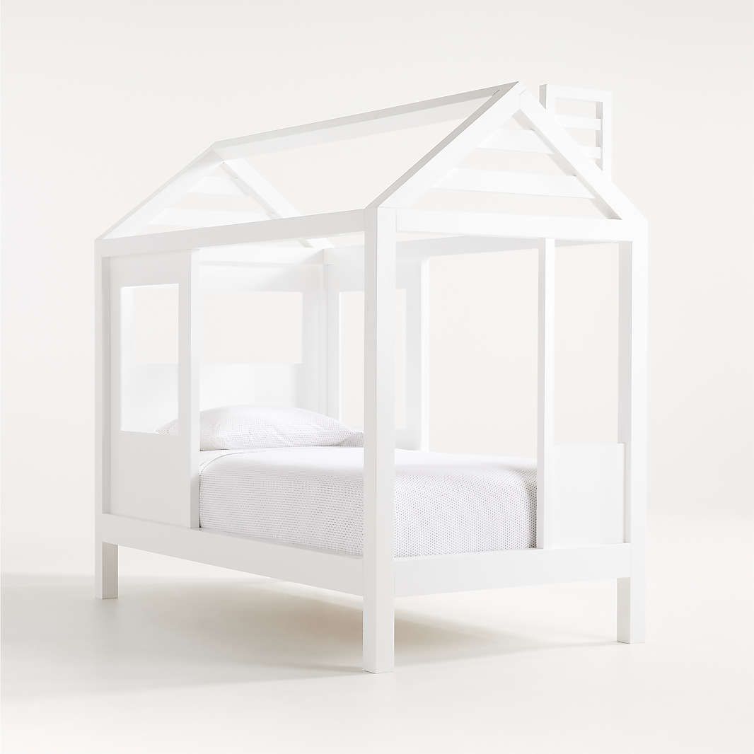 Tiny House White Wood Kids Twin Bed | Crate & Barrel