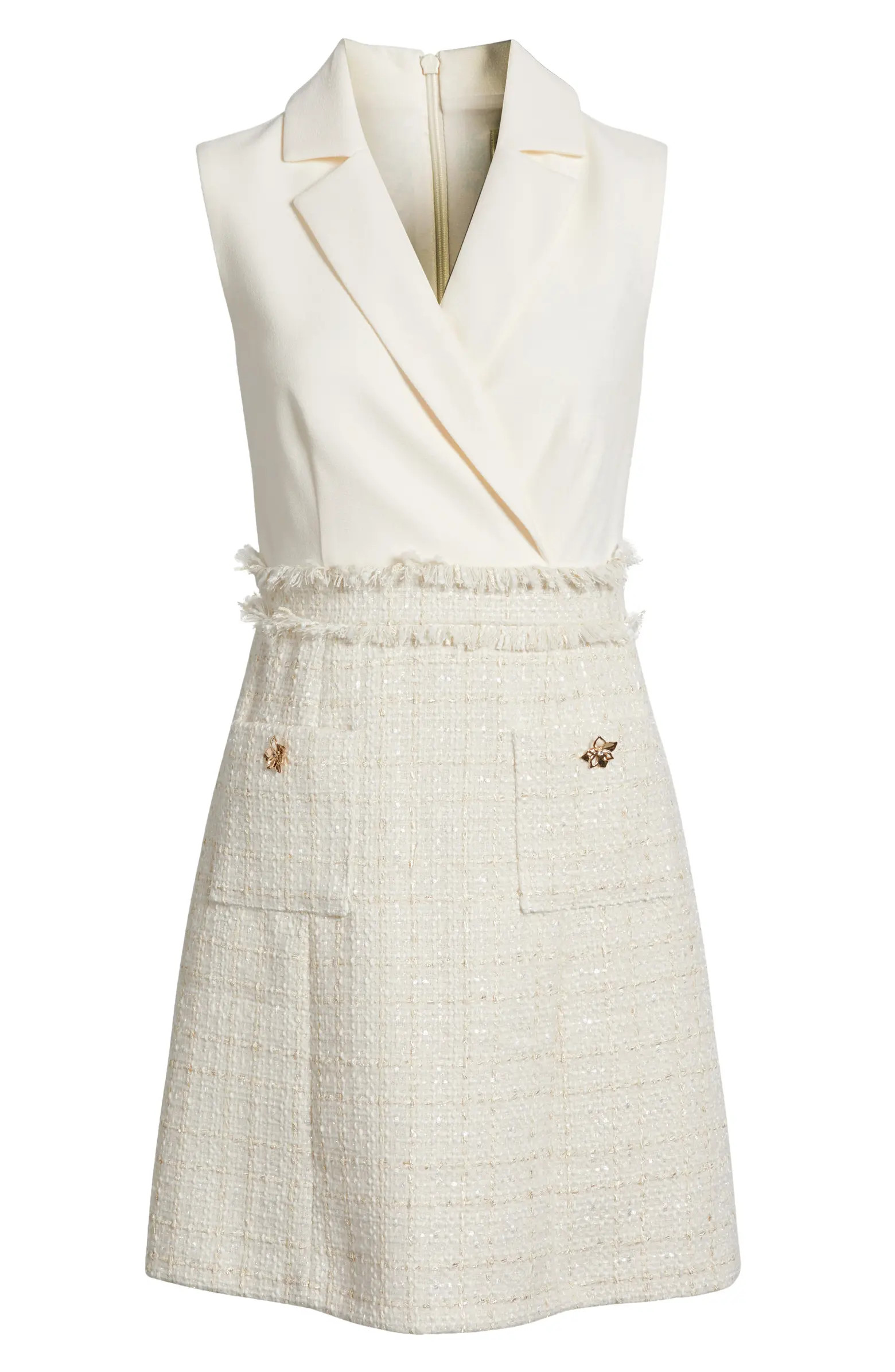 Collar Sleeveless Tweed Minidress | Nordstrom