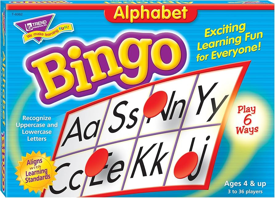 TREND ENTERPRISES: Alphabet Bingo Game, Exciting Way for Everyone to Learn, Play 6 Different Ways... | Amazon (US)