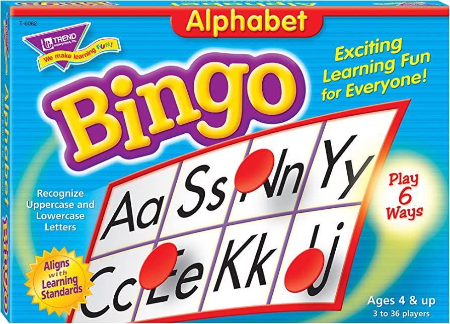 TREND ENTERPRISES: Alphabet Bingo Game, Exciting Way for Everyone to Learn, Play 6 Different Ways... | Amazon (US)