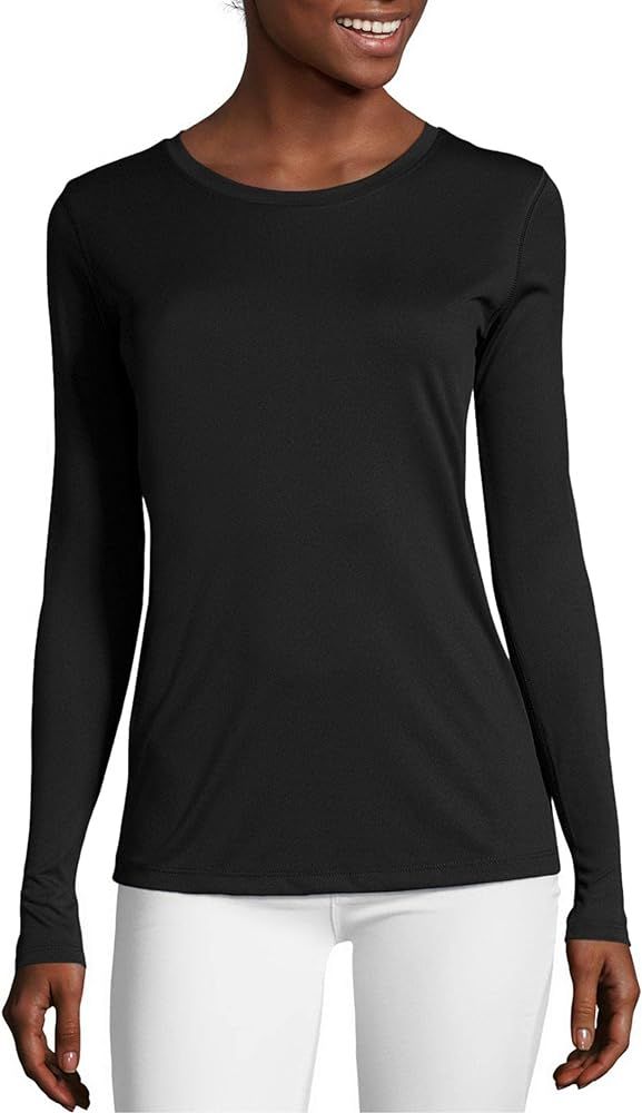 Hanes Women's Sport Cool Dri Long Sleeve Crewneck T-Shirt, Moisture-Wicking Performance Tee | Amazon (US)