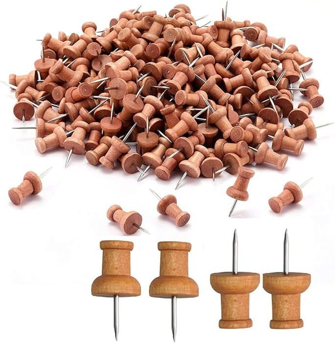 50 Wood Push Pins - Heavy Duty, Rustproof, Perfect for School & Office Use - Pinboard, Bulletin B... | Amazon (UK)